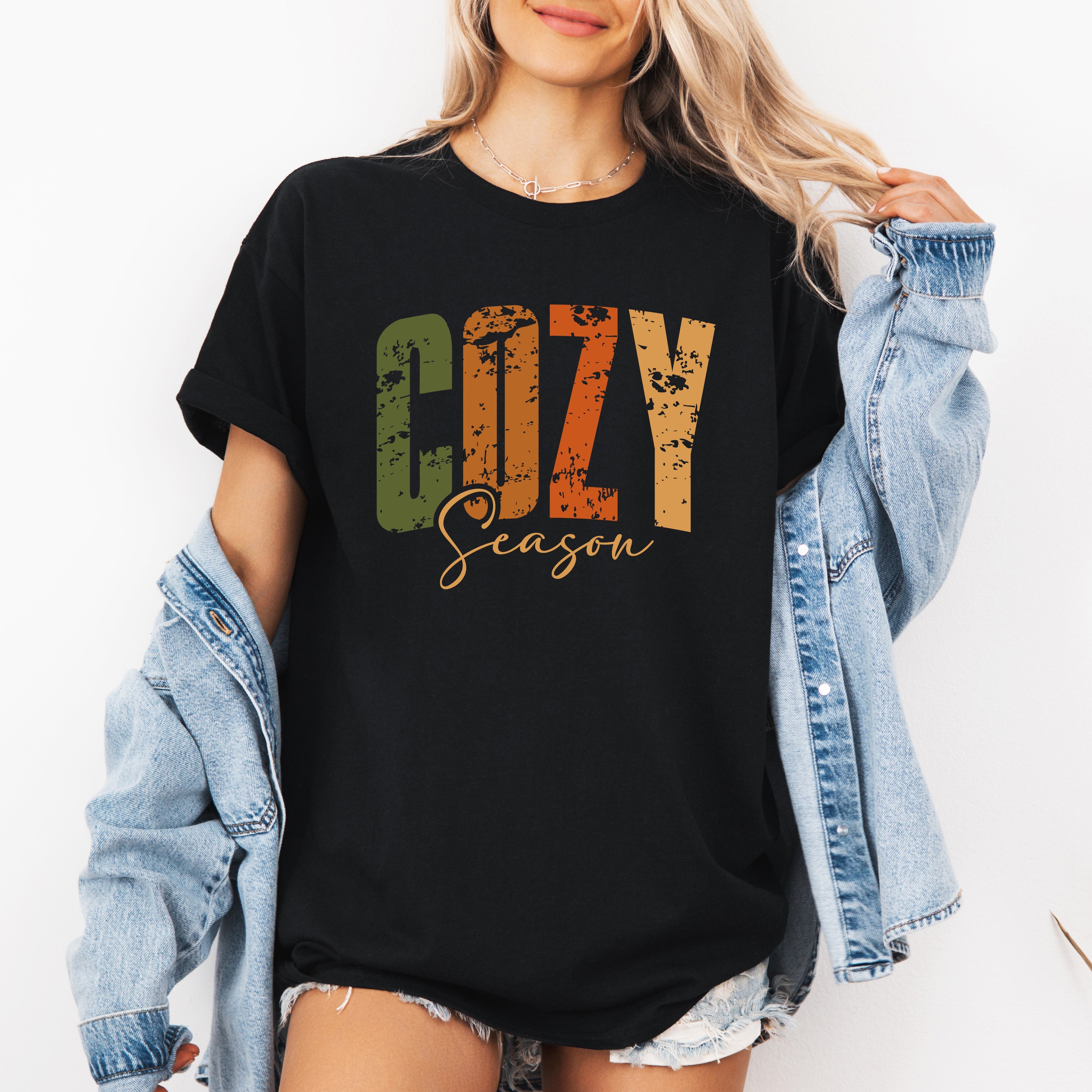Cozy Season, Fall Vibes, Retro Varsity, Autumn, Pumpkin, Tshirt