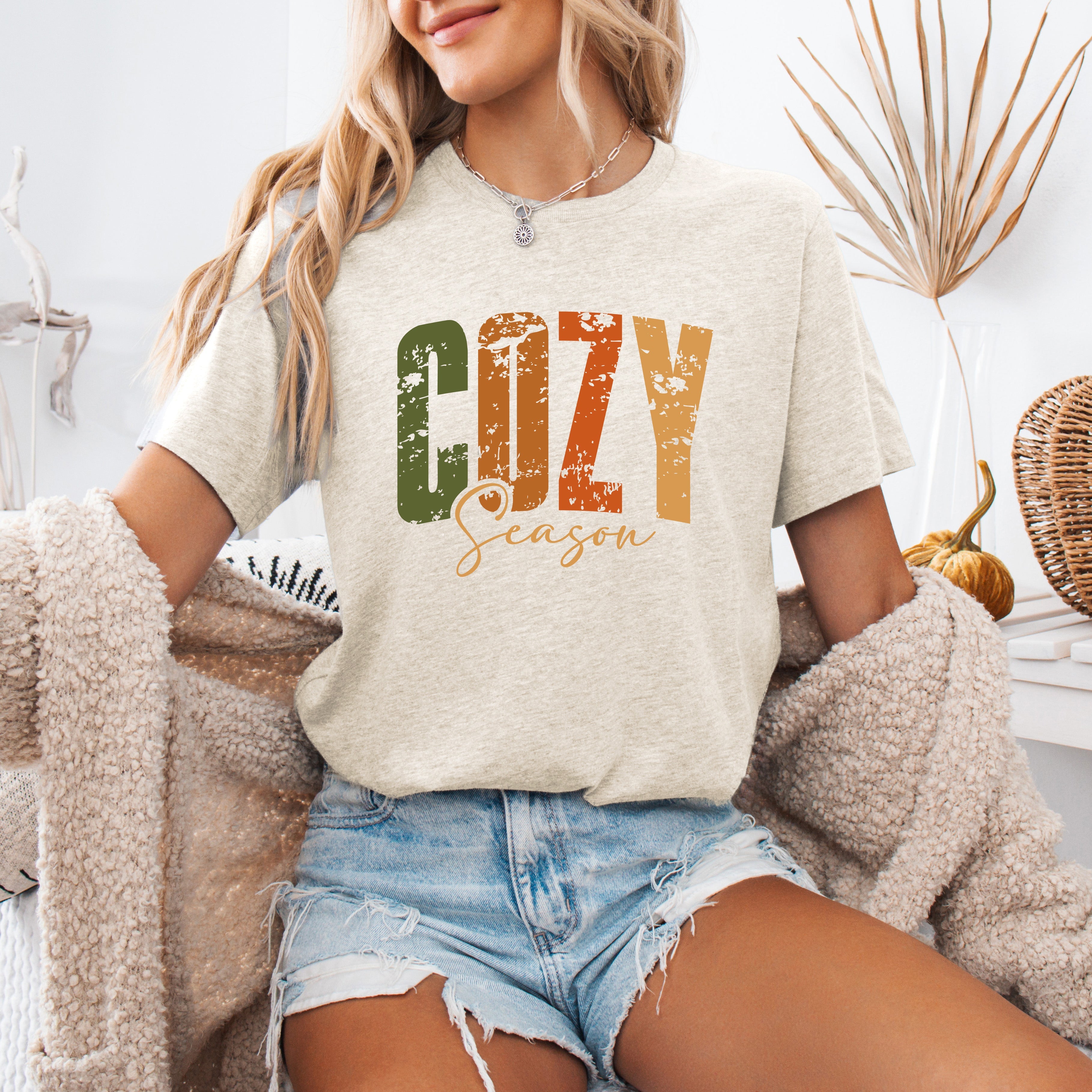 Cozy Season, Fall Vibes, Retro Varsity, Autumn, Pumpkin, Tshirt
